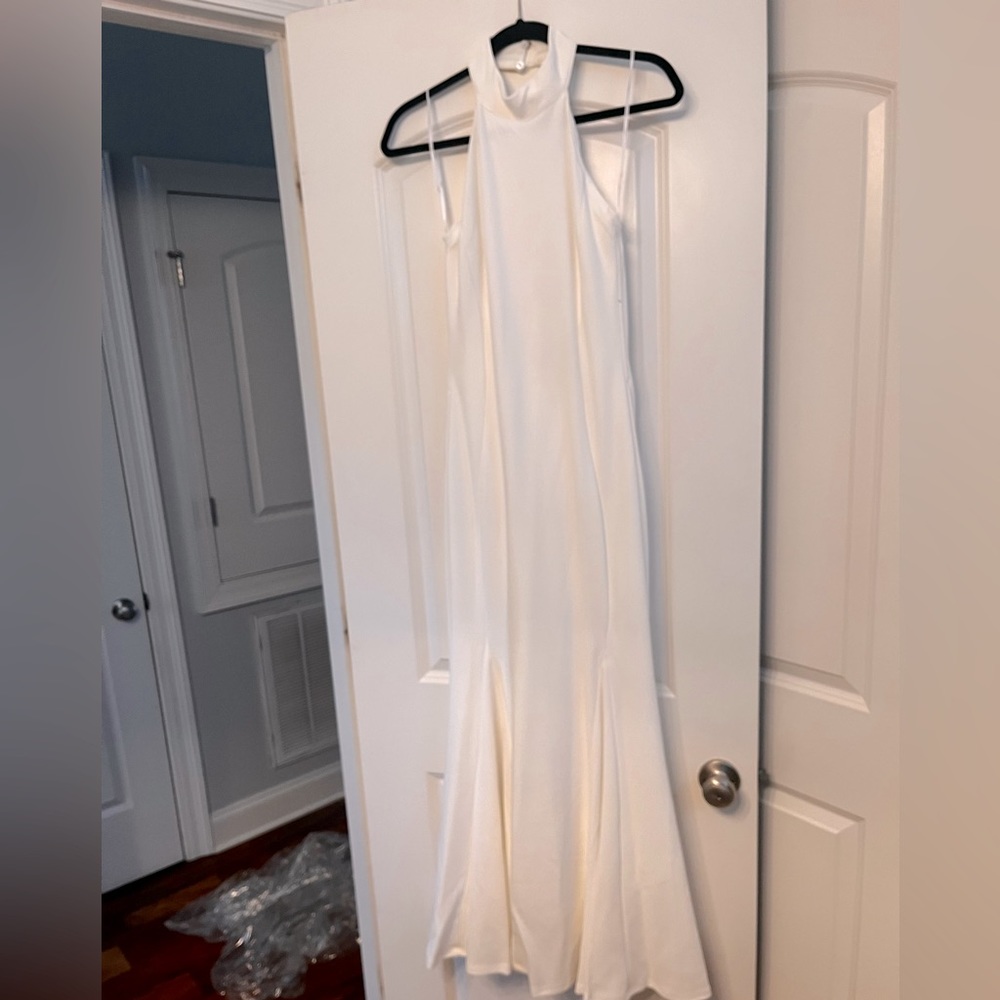 Lulu’s Slice of Joy White Halter Maxi Dress